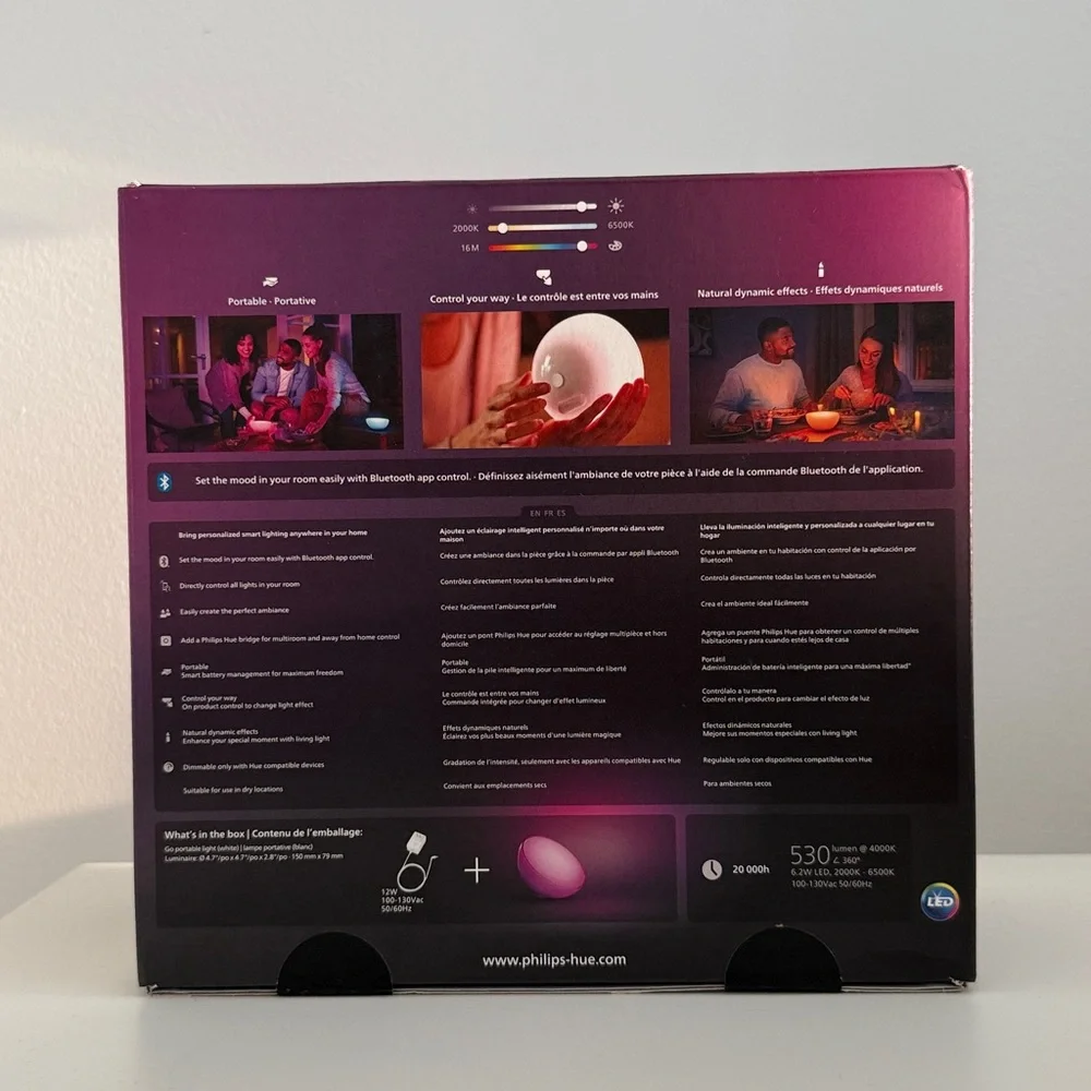 *NEW* Philips Hue Go Portable Light - Alexa & Google App Compatible - Picture 3 of 4